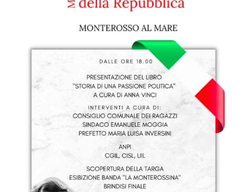 3 giugno – Inaugurazione piazza Tina Anselmi a Monterosso