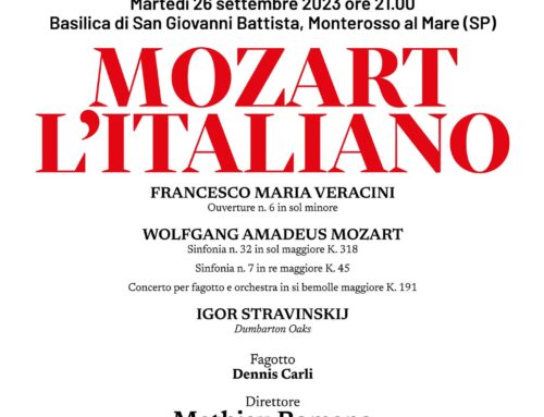 𝟐𝟔 𝐬𝐞𝐭𝐭𝐞𝐦𝐛𝐫𝐞 2023 – Mozart l’Italiano, musica classica a Monterosso
