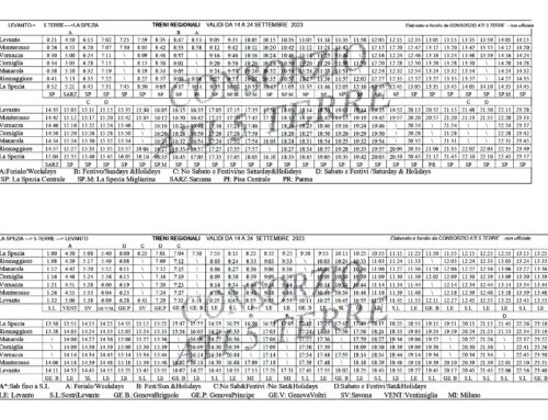 Train timetable (until September 24th)
