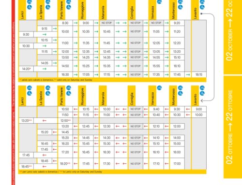 Ferry Timetable in effect as of 23 October 2023 / 1° November 2023