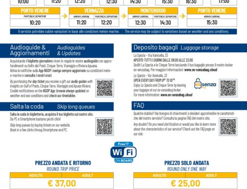 Ferry timetable from November 3, to December 8, 2025