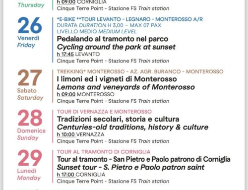 Calendario Walking Park 24 -30 giugno