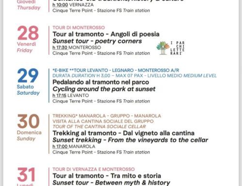 Cinque Terre Walking Park 26 al 31 agosto 2026